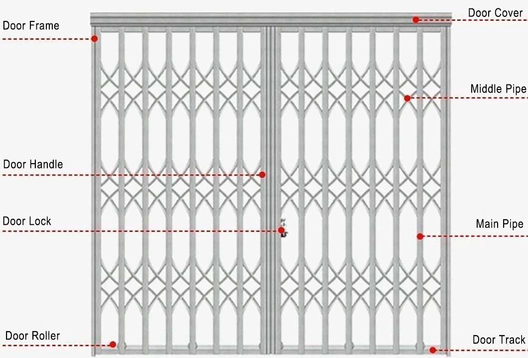 New Main Stainless Steel Sliding Folding Door Security Grill Price