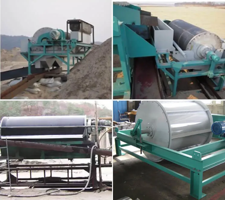 Wet Drum Magnetic Separator Used in Sand Iron Removing, Wet Type Mineral Processing Magnetic Drum Separator